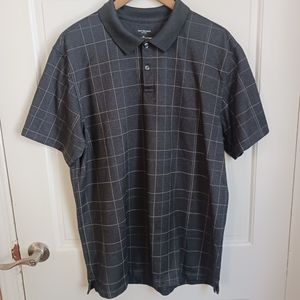 Van Heusen Navy Blue Checkered Polo Shirt Size XL